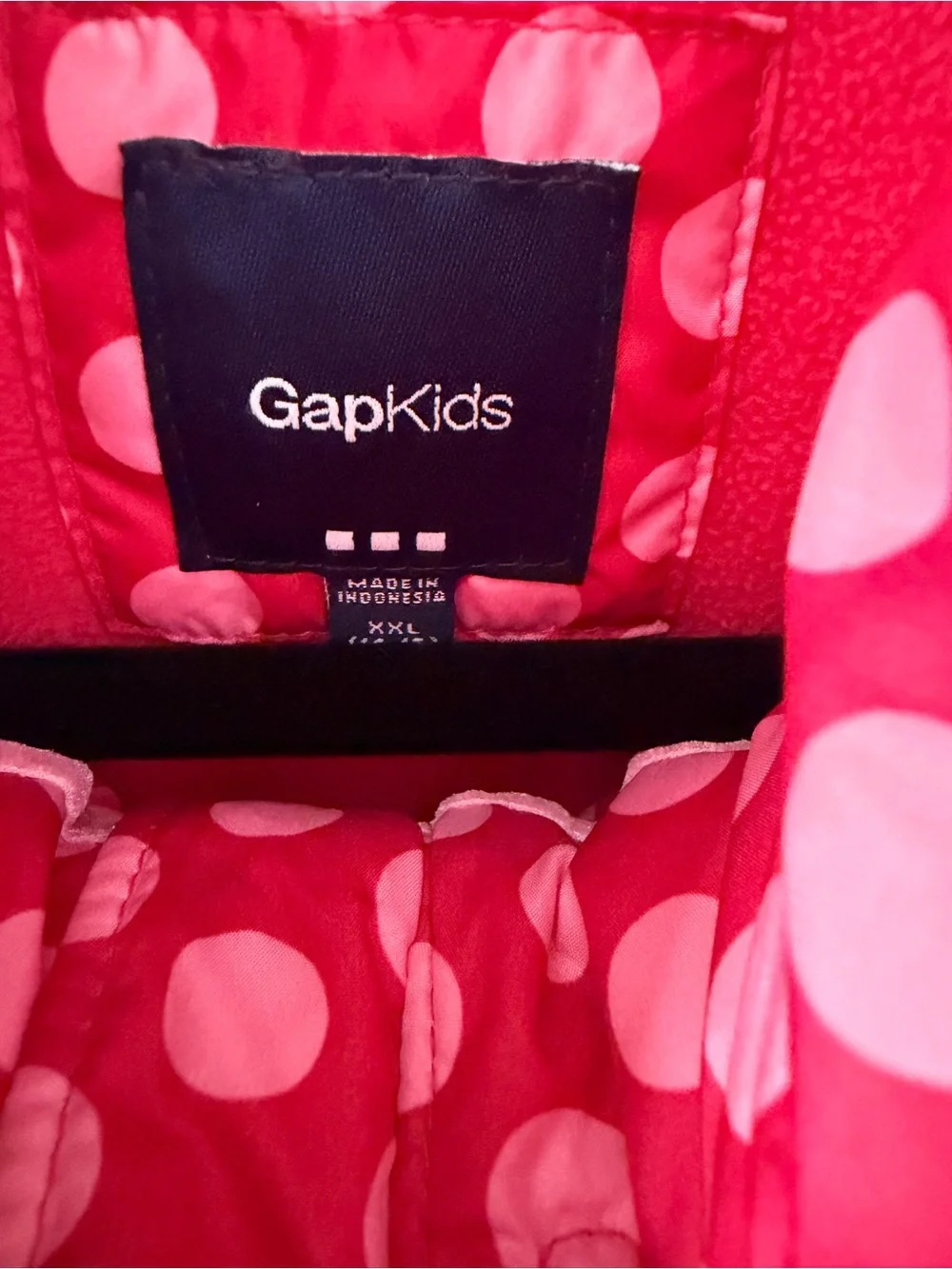 GAP Kids Hot Pink Polka Dot Puffer Vest. XXL